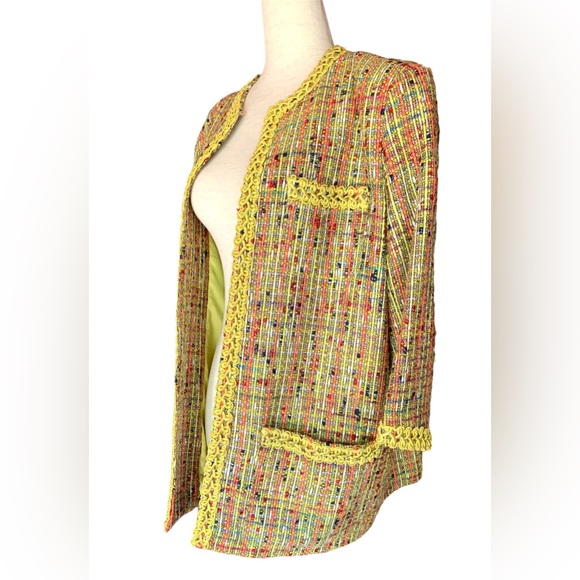 PLEIN SUD PARIS FAYCAL AMOR 1990s VINTAGE NEON TWEED JACKET - Picture 4 of 10
